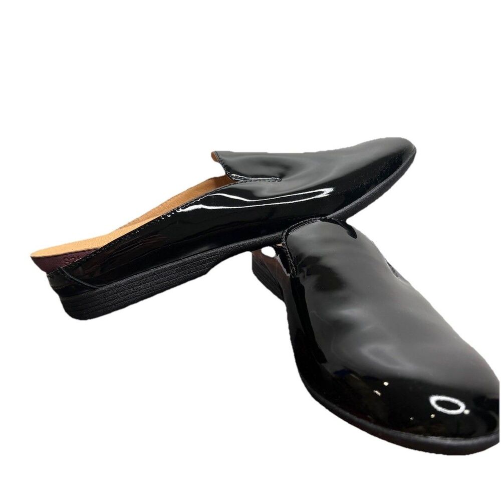 Dansko Black Patent Leather Lexie Slip On Mule Casual Flat Women's Size 39 New